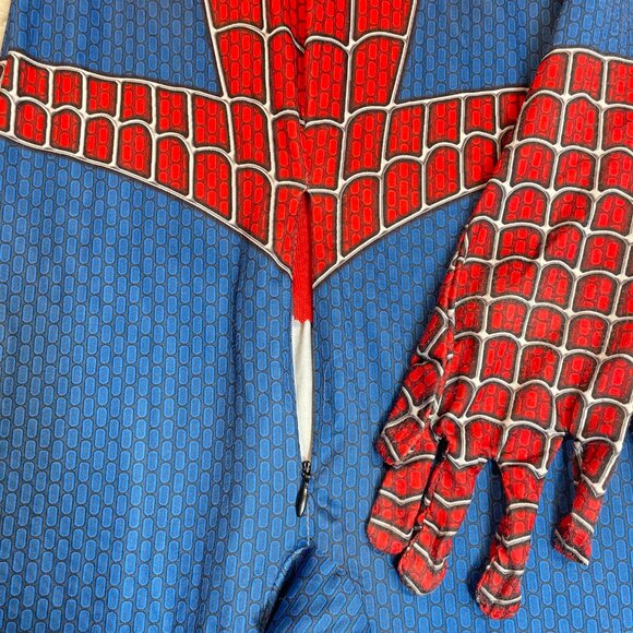 Spider-man Bodysuit Footie Costume Only Kids Size 7 - Halloween - Picture 6 of 8
